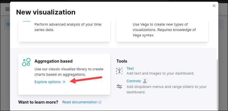 Creating a new aggregation based visualization