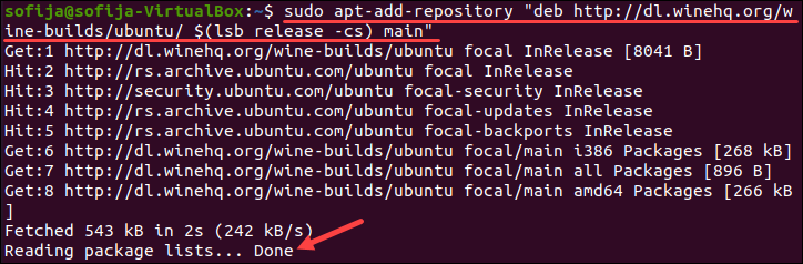 Add the WineHQ repository to Ubuntu.