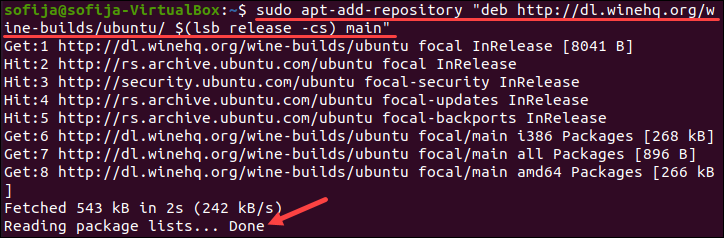 Репозиторий https dl winehq org wine builds ubuntu focal release не содержит файла release