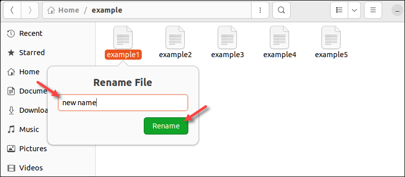 File rename GUI Ubuntu