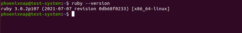 Verifying the Ruby installation using Rbenv