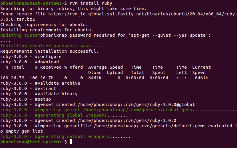 Installing Ruby using RVM