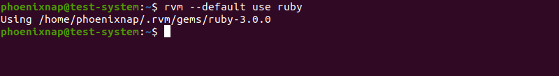 Setting the default version of Ruby using RVM
