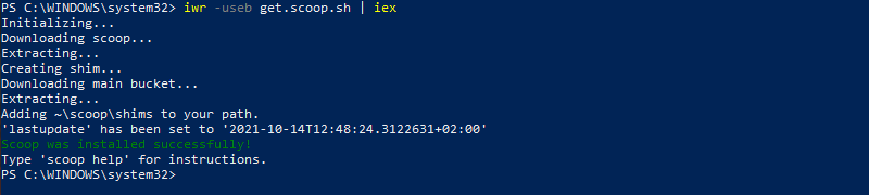 Install Scoop CLI in the PowerShell