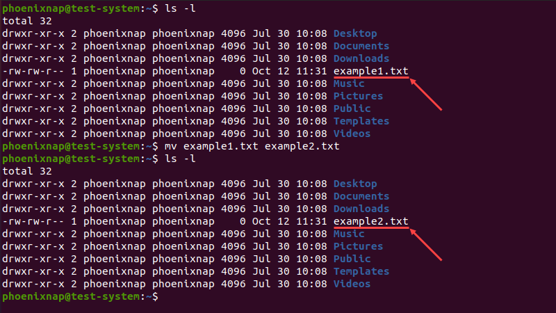 Renaming a single file using the mv command