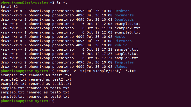 rename multiple file linux command line