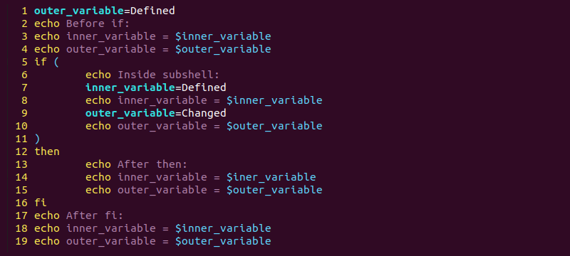 Bash Shell Script Variables