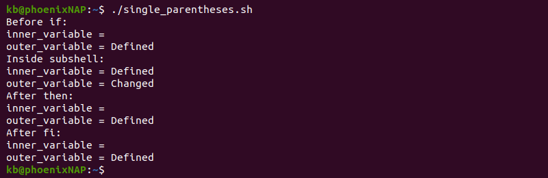single_parentheses.sh terminal output