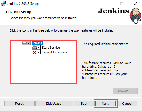 Choosing which Jenkins services to install