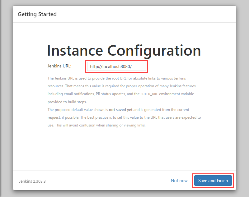 Verifying the port number for Jenkins