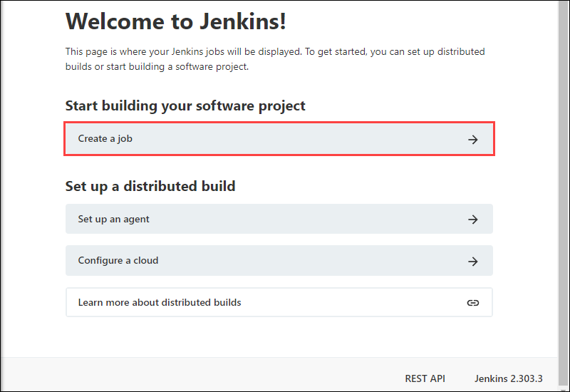 Creating the first job to start using Jenkins