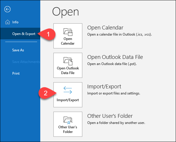 Import/export button in Open dialogue.