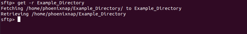 Transferring a directory from the remote server to the local system