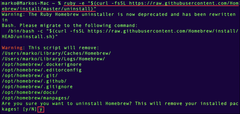 Uninstall Homebrew from your Mac.