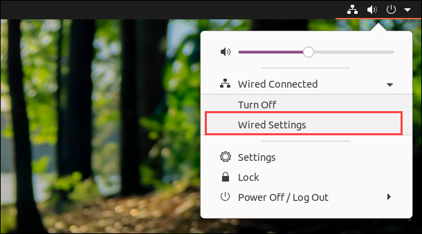 wired settings ubuntu