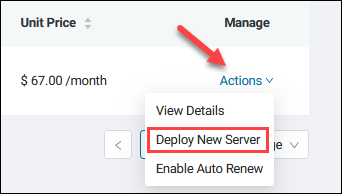 Deploy new Bare Metal Cloud server button in the reservations section.