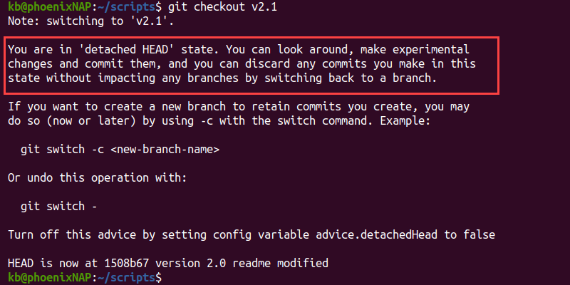 git checkout tag without branch