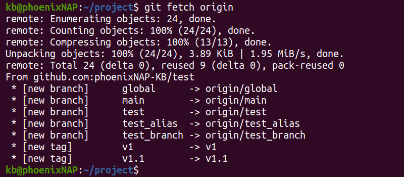 Git Fetch Remote Branch Command