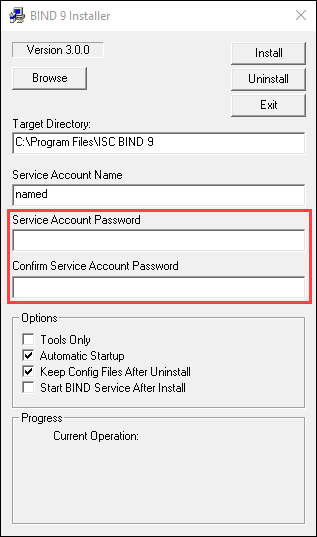 Set up a password for your service account