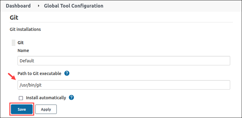 global tool configuration git path