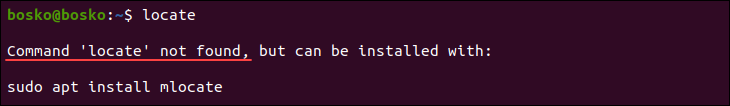 Checking if locate is installed on Linux.