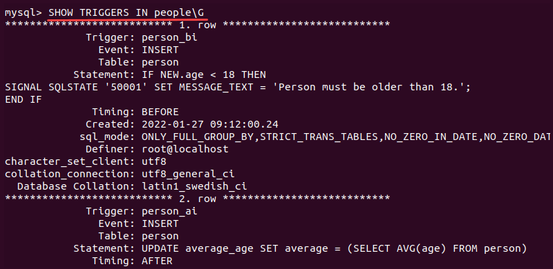 show triggers in people mysql output