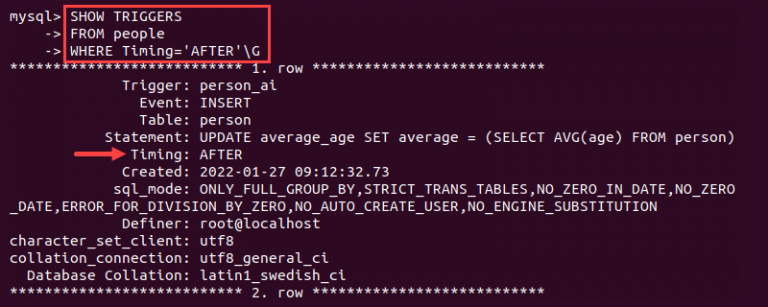 How to Use MySQL SHOW TRIGGERS