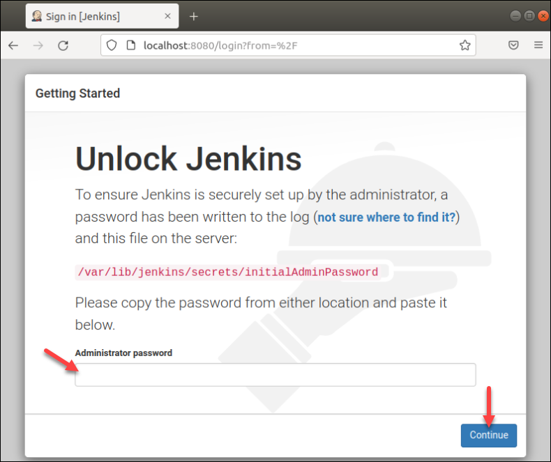 Unlock Jenkins page