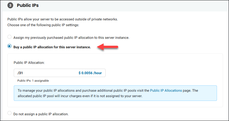Buy a public IP allocation for the server being deployed. 