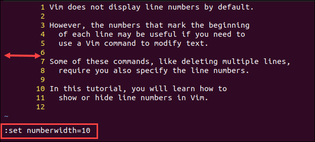 Change column width for numbering.
