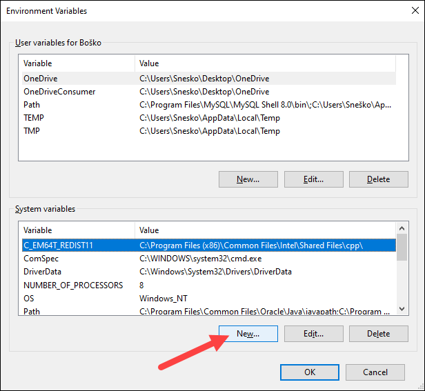 Create a new JAVA_HOME variable in Windows.