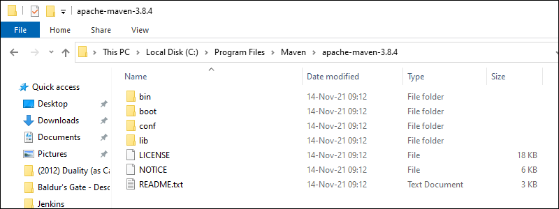 Extract the Maven archive to an installation directory on your system