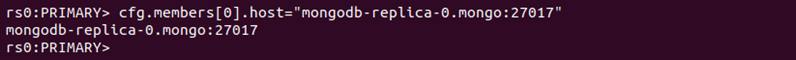 Adding the primary server to the ReplicaSet.