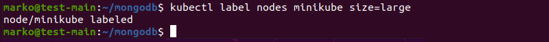 Labeling a node using kubectl.