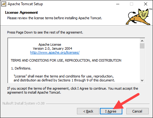 Apache Tomcat license agreement.