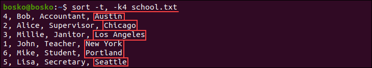 Changing the default delimiter in the sort command.