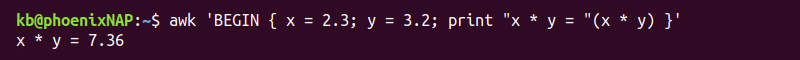 awk bash floating point arithmetic terminal output