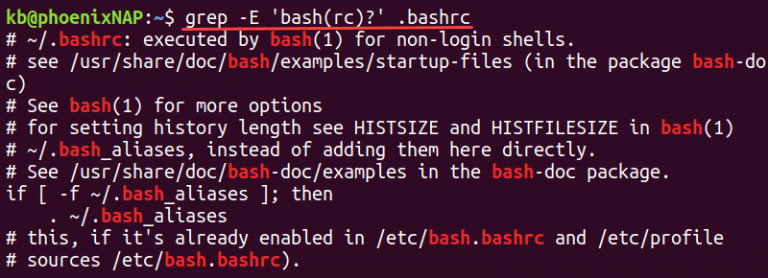grep examples in bash script
