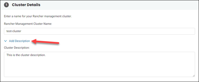 The Cluster Details section in Configure Cluster Settings.