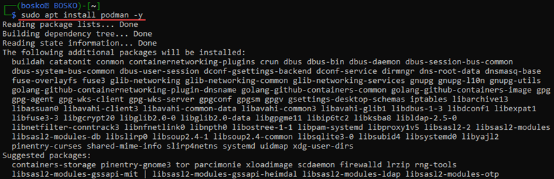 Installing Podman on Kali linux.