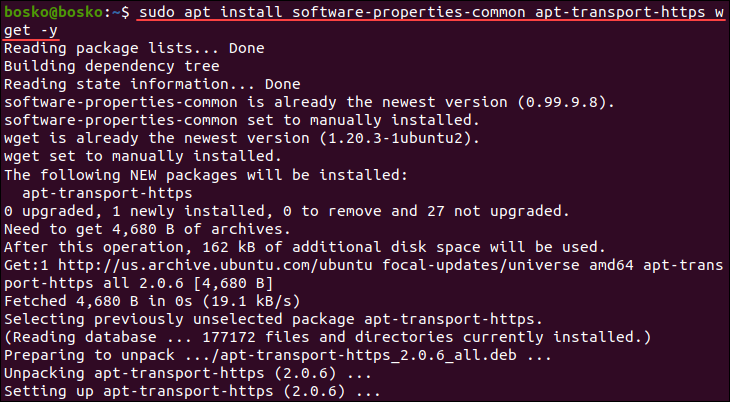 Installing package dependencies for vscode on Ubuntu.