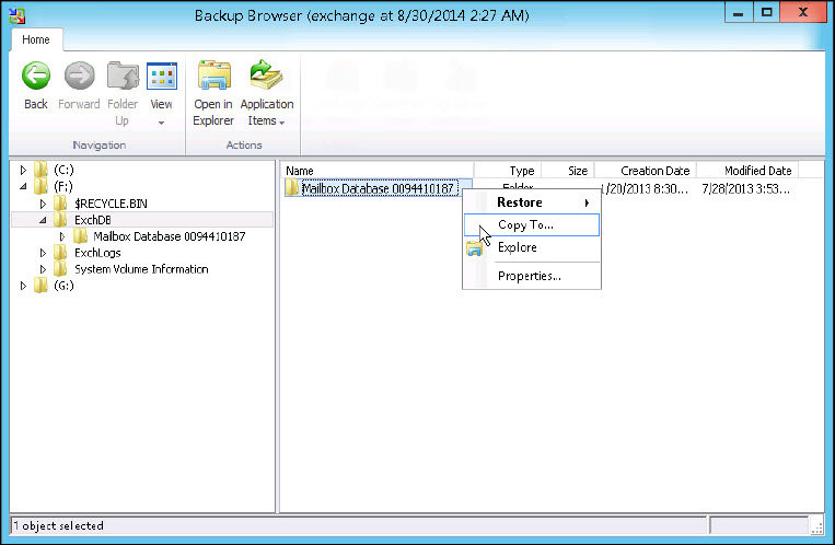 Working with files in the Veeam Backup Browser.