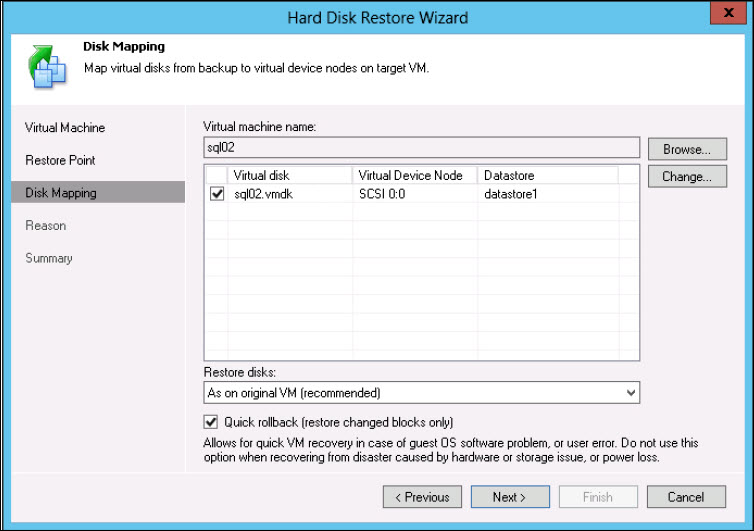 Selecting a VM for attaching to virtual hard disk.