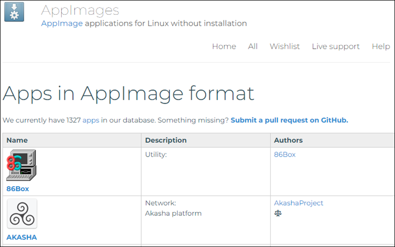 The AppImage online repository.