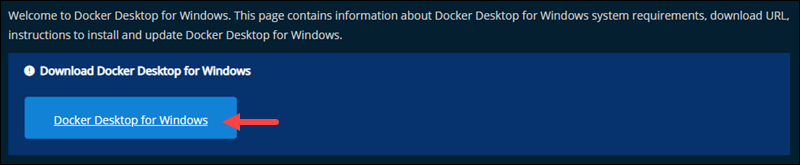 Downloading Docker Desktop.