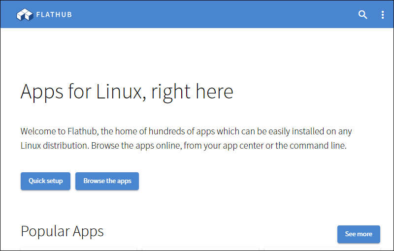 Flathub's app store.