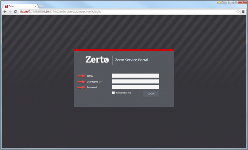 Zerto service portal login.