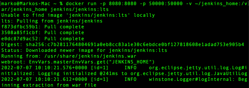 Install Jenkins on Mac using Docker.
