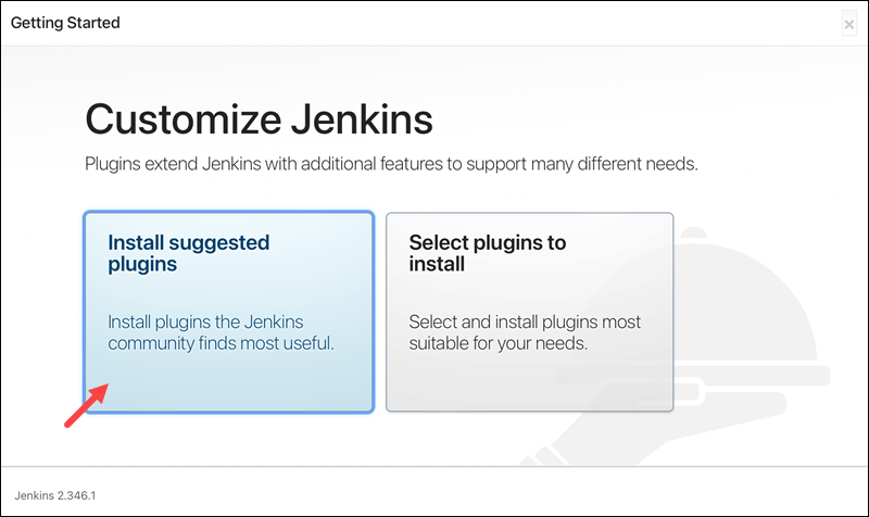 Jenkins Customize page to install plugins.