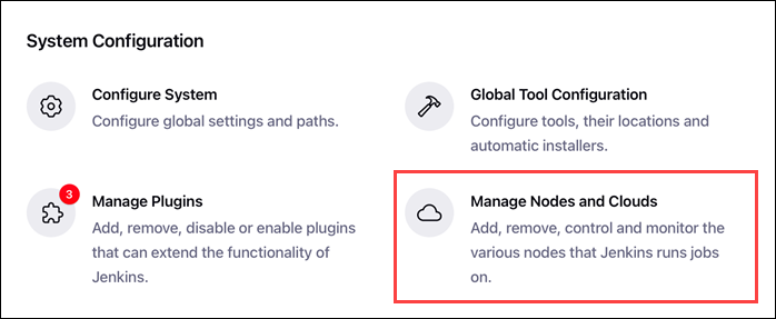 Manage Jenkins nodes and clouds